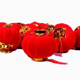-4 unids pequeño rojo tradicional chino linterna diámetro 7 cm mini linterna linterna para festival boda fiesta hotel fiesta decoraciones Q0810