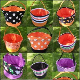 Other Festive Party Supplies Home & Gardenhalloween Bucket Polka Dot Bat Striped Polyester Candy Collection Bag Halloween Trick Or Treat Pum