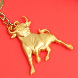 10Pieces/Lot 2021 Chinese Ox Year Lucky Pendant Keychain Propitious Gifts Hanging Trinkets Cattle Car Key Chain Lucky Keyring Accessories