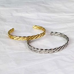 Gold Bangle 316l Stainless Steel Men Bangle Bracelets for Men Jewelry Cuff Bangles Twist Cuba Bangles Q0717