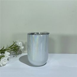 Sublimation Straight Glitter Wine Tumbler Stainless Steel Insulation Coffee Mug Sublimated Water Bottle Thermasl Transfer Drinking Cups Wholesale A02