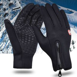 -Herren Wintersport Warme Handschuhe Winddicht Wasserdichte thermische Touch-Bildschirmhandschuhe