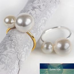 1PC Creative personality metal napkin ring the toast button ring napkin western buckle napkin ring pearl meal Factory price expert design Quality Latest Style