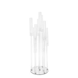 tall 8 arms wedding table centerpiece all clear acrylic candle holder crystal candelabra senyu0679