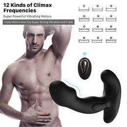 USB Charging Vibrating Ring Male Sex Toy Heating Prostata Massager for Man 10 Speeds Wireless Remote Control Cork Anal Butt Plugp0804