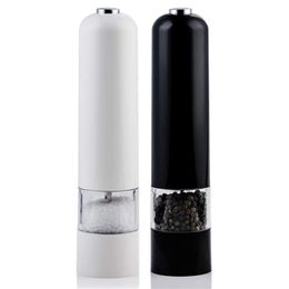 Leeseph Battery Operated Pepper Grinders, One-Button Electric Sea Salt Mills, Kitchen Tools Gadgets 210712