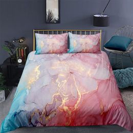 Bedding Sets Marble Set Modern Luxury Duvet Cover 150x200 135 Gray Quilt Pillowcase Single Double Home Textiles