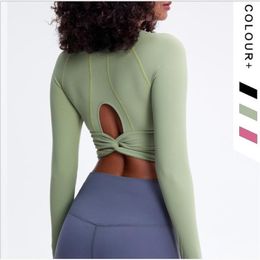 Seamless Yoga Shirts Crop Top Long Sleeves Women Stretch Fit Gym Tops Fitness Cloth Workout Sportswear Outfit
