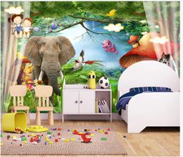 Custom photo wallpapers 3d murals wallpaper Modern Fantasy Forest Beautiful Cartoon Animals Children's Room Kids Decoration Painting wall papers