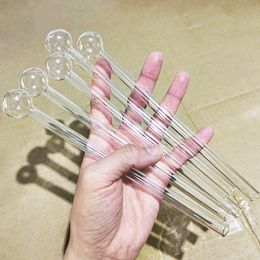 20cm(7.9inch) Length Oil Burner Pipe Thick Pyrex Transparent Glass Pipes for Smoking Bubbler Tube Dot Nail Burning Jumbo Accessories Wholesale