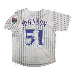 Custom sewing Randy Johnson 1999 Arizona Grey Road Throwback Jersey Men Women Youth Baseball Jersey XS-6XL