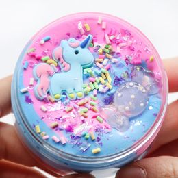 100ml Unicorn Puff Slime Plastic Clay Light Colorful Modeling Polymer Sand Fluffy Plasticine Gum For Handmade Toy 0368