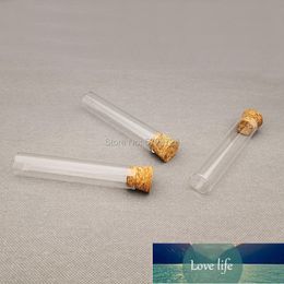 50pcs/lot 20x100mm Glass Flat bottom test tube with cork stopper,Thickened Laboratory glass reaction vessel