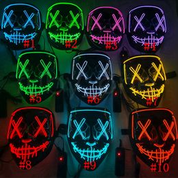 Halloween LED Light Up Funny Masks The Purge Election Year Great Festival Cosplay Costume Supplies Party Mask 0516