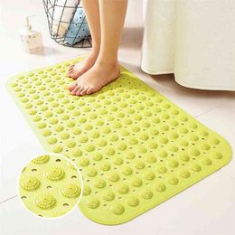 Bath Mats On The Floor PVC Massage Particles Shower Mat Anti Slip Drainable room Carpet Home room Accessories 210423
