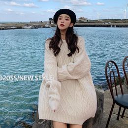Feminino Sale Fall/winter Japanese Twist Pullover Sweater 2021 Korean Version Loose Outer Wear Lazy Style Women Women's Sweaters