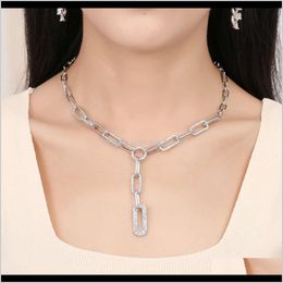 Necklaces & Pendants Jewelry Drop Delivery 2021 Pendant Full Diamond Accessories Necklace Women Can Net Red Short Sweater Chain Fashion Trend