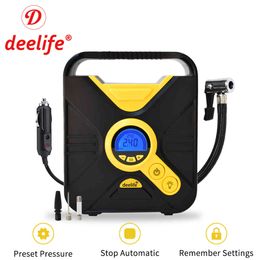 Deelife Car Air Compressor Portable 12V for Automotive Motorcycle Bicycle Electric Tyre Pump Tyre Inflator