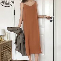 Sexy Party Black Dress Summer Sleeveless es Loose V-neck Spaghetti Strap Women Casual Robe Femme 13351 210506