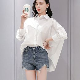 Women's Blouse Blusas Femininas Elegante Autumn Long Sleeve Loose Women Tops Korean Casual White Black Shirt 915A 210420