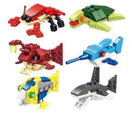 Model Building Kits Blocks Capsule Toy Dinosaur egg Zoology auto cars Trains City DIY Creative Bricks Toys gift for children