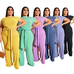 4XL 5XL Plus Size Women Suit 2 Piece Sets Sexy Ladies Short Sleeve Tops Pantsuits Casual Fashion Trouser Outfits Big Size 3XL Y0625