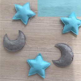 Decorative Objects & Figurines Children's Room Wall Hanging Decoration Moon Cloud Star Polyester Wreath Party Dormitory El