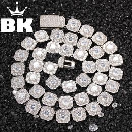 THE BLING KING10mm flowerfulSquare Rock Cubic Zirconia Tennis Lovely Top Quality Hiphop Necklace Luxury Full Iced Out CZ Jewellery X0509
