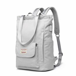 Backpack Waterproof Stylish Laptop Women 13 13.3 14 15 15.6 Inch Korean Fashion Oxford Canvas USB College Back Pack Bag Female