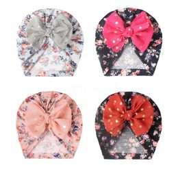 Lovely Shiny Bowknot Babys Hats Cute Baby Girls Boys Hat Turban Soft Newborn Infant Cap Beanies Head Wraps DD385