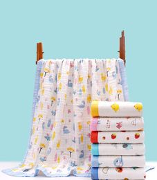 newborn towel blanket Seersucker bath towels Cotton high density six layer wide edge gauze child quilt soft and breathable blankets wmq880