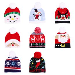 Fashion Winter Christmas Baby Knitted Cap Warm Beanie Kids Hat With Ball Cute New Year Decor Christmas Cap Gift Snowman Turban