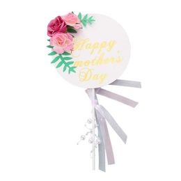 Other Festive & Party Supplies Happy Mother's Day Cake Topper Creative Flower Pearl Decor Picks Decoration Golden Letter