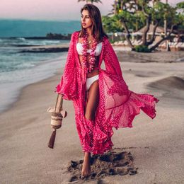 Women Swimsuit Cover Up Sleeve Kaftan Beach Tunic Dress Robe De Plage Solid White Cotton Pareo Beach High Collar Cover Up T200601