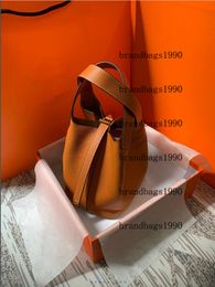 Fashion 18CM Real cowskin Bucket Women Totes Soft Genuine leather Shoulder Bags lady Purse Handbag Factory wholesale High quality