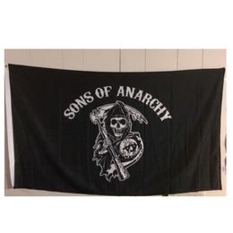 Sons Of Anarchy 3x5ft Flags 100D Polyester Banners Indoor Outdoor Decoration Vivid Colour High Quality With Two Brass Grommets