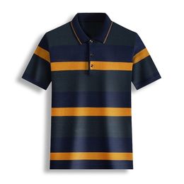 Ymwmhu New Cotton Polo Shirt Men Short Sleeve Striped Graphic Summer Thin Cool Shirt Streetwear Men Polo Shirt Drop Ship Clothes 210401