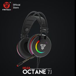 FANTECH HG23 Headphone Personalize With Octane 7.1 RGB USB Just Wired Headset Alloy Earmuffs PC Gaming Headphones