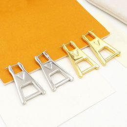 Europe America Fashion Style Lady Womens Gold/Silver-color Metal Engraved V Initials 18K Gold Zip Earrings MP2998