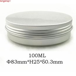 60pcs/lot 100g Empty Aluminum Cosmetic Jar 83*25*0.3MM Container 100ml Screw Cap Makeup Case Tea Box Factory Wholesalehigh qty