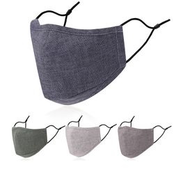 2021 New Adult autumn and winter cotton linen masks anti-fog PM2.5 Philtre 3-layer warm cloth mask