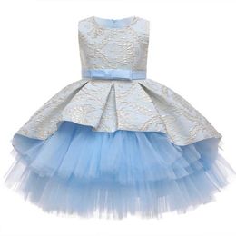 Flower Girls Wedding Dress 2021 Summer Children Princess Dress Kids Lace Dresses For Girls Birthday Party Dress Vestido Infantil Q0716