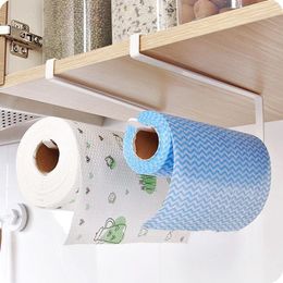 Hooks & Rails Kitchen Cabinet Door Hook Holder Iron Tissue Hanging Bathroom Toilet Roll Paper Towel Rack