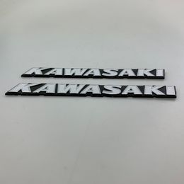 For modified Kawasaki Kawasaki retro car street car stereoscopic aluminum fuel tank hard standard white lettering buoy Decal metal227R