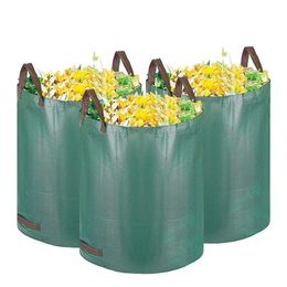 500L/300L Large Capacity Heavy Duty Garden Waste Bag Woven Rubbish Bags Yard Bins Storage 211215