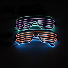 Party Decoration LED Luminous Glasses Blinds Glowing Neon For Christmas Flashing Light Glow Sunglasses Glass Festival Supplies