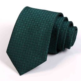 Brand 7CM Ties For Men High Quality Business Suit Work Necktie Luxury Green JacquardMale Fashion Formal Cravate Gift Box