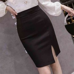 Fashion women's skirts spring and autumn plus size irregular high waist bag hip skirt 210520