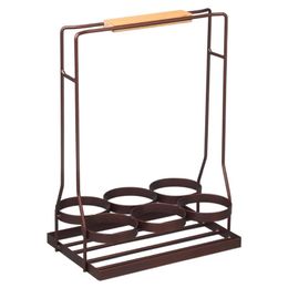 Tabletop Wine Racks Shelving Kitchen Display Holder KTV Portable Rack Bar Bottle Storage Stand Table Unit Decorative Wood Handle