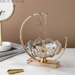 Dishes & Plates Creative Light Luxury American Glass Fruit Tray Home Living Room Coffee Table Snack Plate Decoration Dessert Storage Bowl